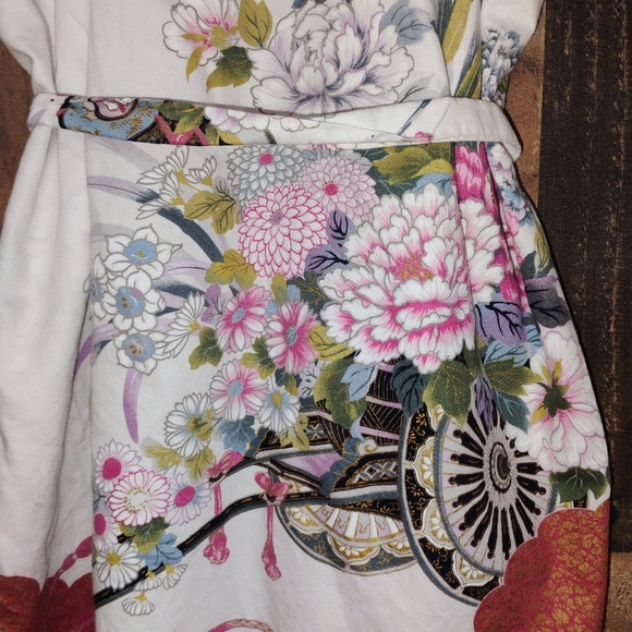 Juguemm Japanese Kimono Womens Vintage Cotton Cherry Blossom Asian 42" - Picture 6 of 10